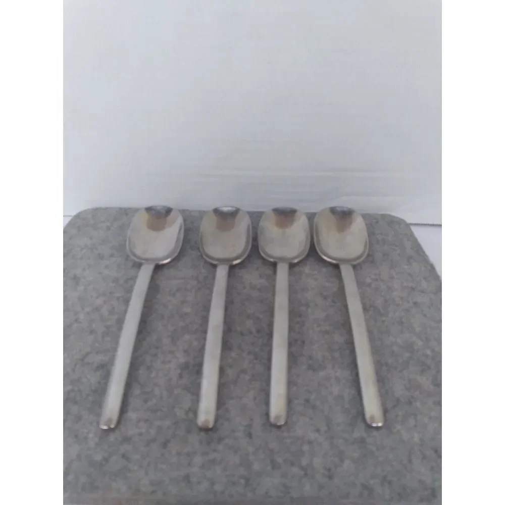 Vintage Stainless Steel Spoons Set of 4 Modern Minimalist Design Kitchen Utensil
